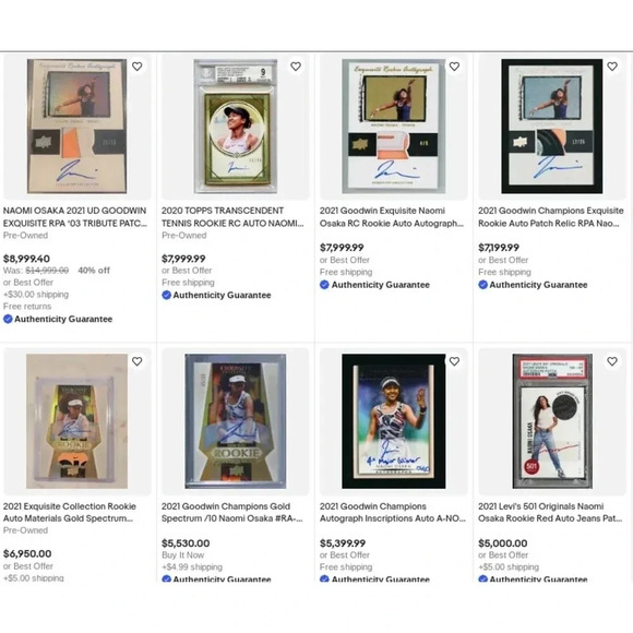 Naomi Osaka Leaf Exotic (2022) Auto Pre-Production Proof Prismatic Zebra 1 Of 1 - Picture 3 of 3